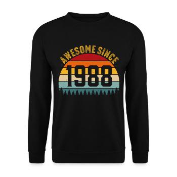 Awesome since 1988 retro t-shirt 1988 - Unisex Sweatshirt - black - Front - Alina (178cm) & Michal (187cm)