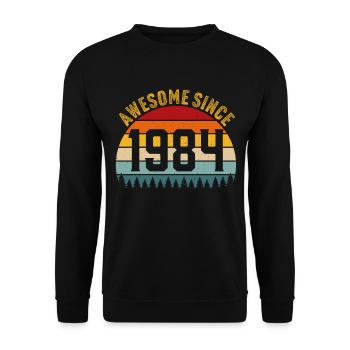 Awesome since 1984 retro t-shirt 1984 - Unisex Pullover - Schwarz - Vorne - Alina (178cm) & Michal (187cm)