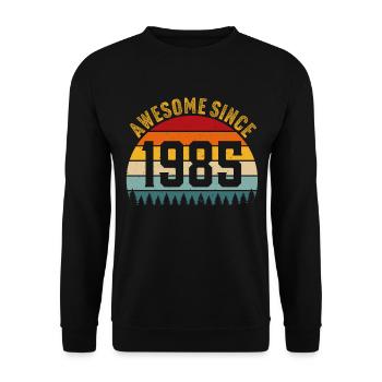 Awesome since 1985 retro t-shirt 1985 - Unisex Pullover - Schwarz - Vorne - Alina (178cm) & Michal (187cm)