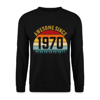 Génial depuis 1970 t-shirt rétro 1970 - Sweat-shirt Unisexe - noir - Devant - Alina (178cm) & Michal (187cm)