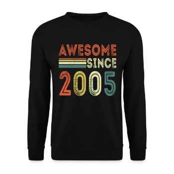 Awesome since 2005 retro t-shirt 2005 - Unisex Sweatshirt - black - Front - Alina (178cm) & Michal (187cm)