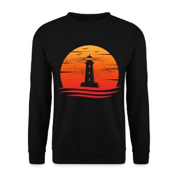 Leuchtturm retro küste ostsee nordsee küste - Unisex Pullover - Schwarz - Vorne - Alina (178cm) & Michal (187cm)