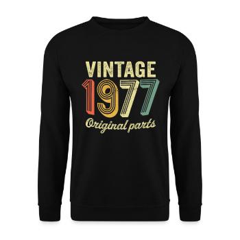Vintage 1977 pièces originales t-shirt rétro 1977 - Sweat-shirt Unisexe - noir - Devant - Alina (178cm) & Michal (187cm)
