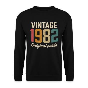 Vintage 1982 original parts retro t-shirt 1982 - Unisex Pullover - Schwarz - Vorne - Alina (178cm) & Michal (187cm)