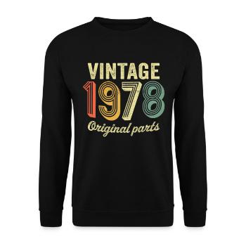 Vintage 1978 original parts retro t-shirt 1978 - Unisex Sweatshirt - black - Front - Alina (178cm) & Michal (187cm)