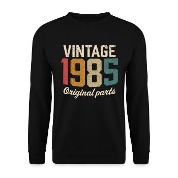 Vintage 1985 original parts retro t-shirt 1985 - Unisex Pullover - Schwarz - Vorne - Alina (178cm) & Michal (187cm)
