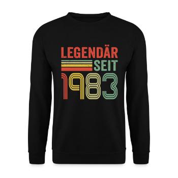 Legendär seit 1983 jahrgang 1983 - Unisex Pullover - Schwarz - Vorne - Alina (178cm) & Michal (187cm)
