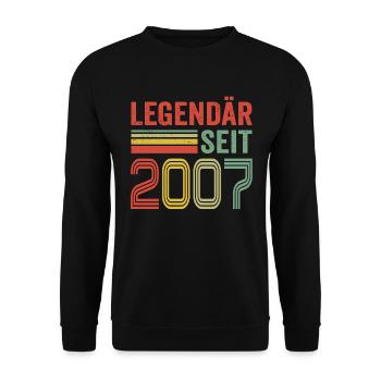 Legendär seit 2007 jahrgang 2007 - Unisex Pullover - Schwarz - Vorne - Alina (178cm) & Michal (187cm)