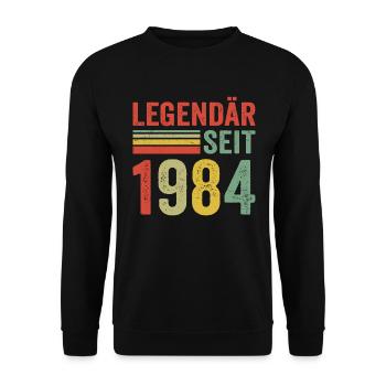 Legendär seit 1984 jahrgang 1984 - Unisex Pullover - Schwarz - Vorne - Alina (178cm) & Michal (187cm)