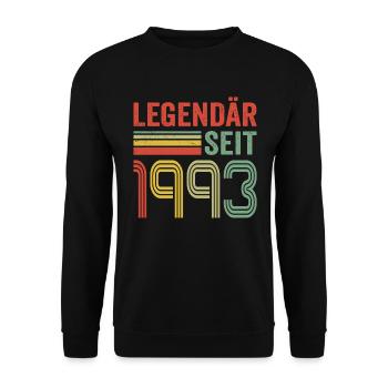 Legendär seit 1993 jahrgang 1993 - Unisex Pullover - Schwarz - Vorne - Alina (178cm) & Michal (187cm)