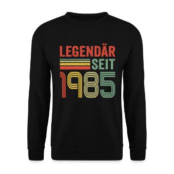 Legendär seit 1985 jahrgang 1985 - Unisex Pullover - Schwarz - Vorne - Alina (178cm) & Michal (187cm)
