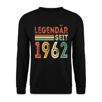 Legendär seit 1962 jahrgang 1962 - Unisex Pullover - Schwarz - Vorne - Alina (178cm) & Michal (187cm)