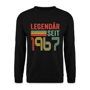 Legendär seit 1967 jahrgang 1967 - Unisex Pullover - Schwarz - Vorne - Alina (178cm) & Michal (187cm)