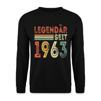 Legendär seit 1963 jahrgang 1963 - Unisex Pullover - Schwarz - Vorne - Alina (178cm) & Michal (187cm)