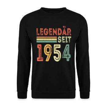 Legendär seit 1954 jahrgang 1954 - Unisex Pullover - Schwarz - Vorne - Alina (178cm) & Michal (187cm)
