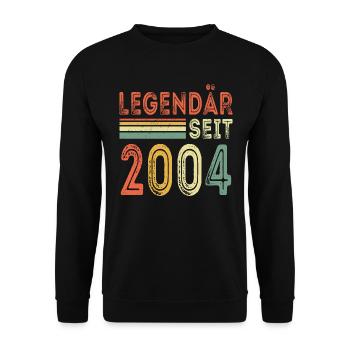 Legendär seit 2004 jahrgang 2004 - Unisex Pullover - Schwarz - Vorne - Alina (178cm) & Michal (187cm)