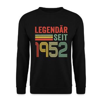 Legendär seit 1952 jahrgang 1952 - Unisex Pullover - Schwarz - Vorne - Alina (178cm) & Michal (187cm)