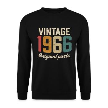 Vintage 1966 original parts retro t-shirt 1966 - Unisex Sweatshirt - black - Front - Alina (178cm) & Michal (187cm)