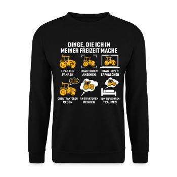 geschenk für landwirte mit traktor traktor fahren - Unisex Pullover - Schwarz - Vorne - Alina (178cm) & Michal (187cm)