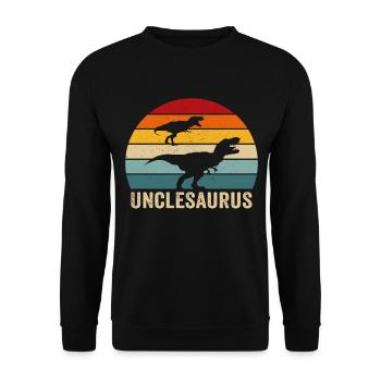 Unclesaurus oncle dinosaure rétro oncle dinosaure - Sweat-shirt Unisexe - noir - Devant - Alina (178cm) & Michal (187cm)