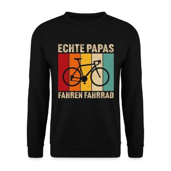 Fahrrad papa echte papas fahren fahrrad - Unisex Pullover - Schwarz - Vorne - Alina (178cm) & Michal (187cm)