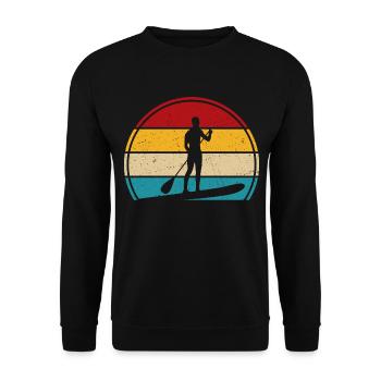 Retro paddle paddle surf paddle surf paddle surf - Unisex Sweatshirt - black - Front - Alina (178cm) & Michal (187cm)