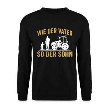 Vater landwirt traktor wie der vater so der sohn - Unisex Pullover - Schwarz - Vorne - Alina (178cm) & Michal (187cm)