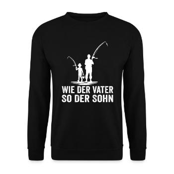 Angeln wie der vater so der sohn angler vatertag - Unisex Pullover - Schwarz - Vorne - Alina (178cm) & Michal (187cm)