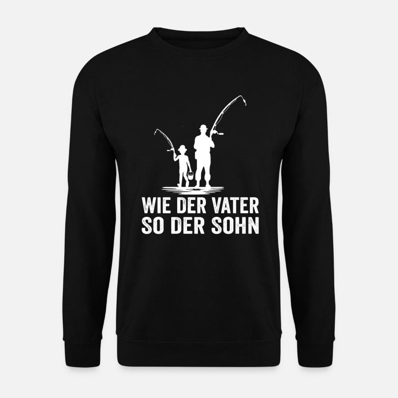 Angeln wie der vater so der sohn angler vatertag - Unisex Pullover - Schwarz