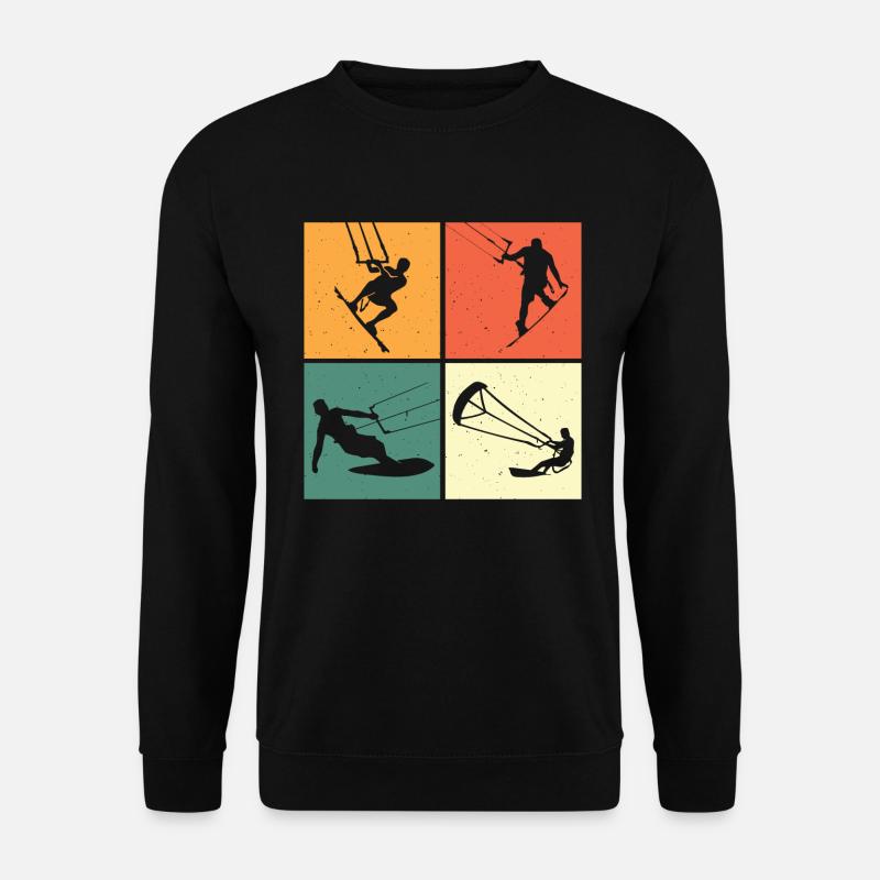 Rétro kiteboard kiteboard kitesurf kiteboarder - Sweat-shirt Unisexe - noir