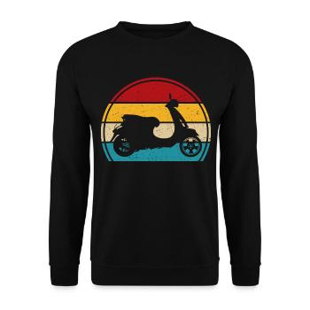 Scooter Retro scooter ride scooter moped - Unisex Sweatshirt - black - Front - Alina (178cm) & Michal (187cm)
