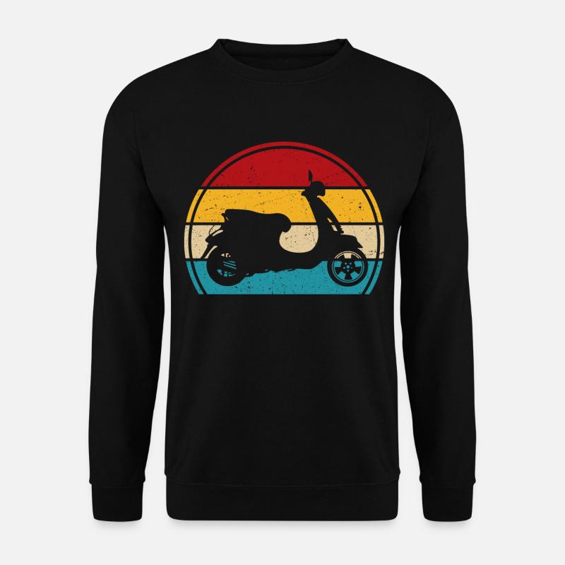 Motorroller Retro rollerfahren scooter moped - Unisex Pullover - Schwarz