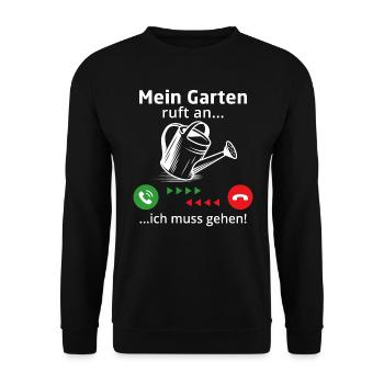 Mein garten ruft an ich muss gehen - Unisex Pullover - Schwarz - Vorne - Alina (178cm) & Michal (187cm)