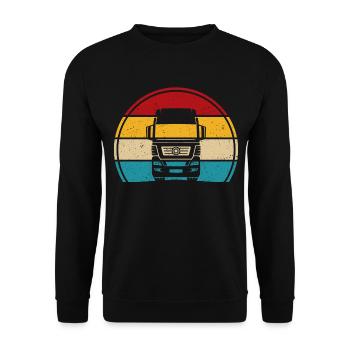 Chauffeur de camion Rétro Camion - Sweat-shirt Unisexe - noir - Devant - Alina (178cm) & Michal (187cm)