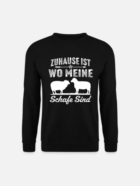 Zuhause Ist Wo Meine Schafe Sind Geschenk Schäfer - Unisex Pullover - Schwarz