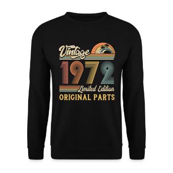 Vintage 1972 édition limitée pièces d’origine - Sweat-shirt Unisexe - noir - Devant - Alina (178cm) & Michal (187cm)