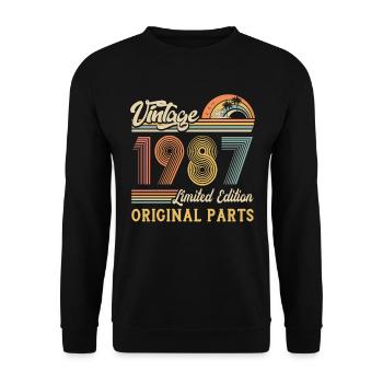 Vintage 1987 édition limitée pièces d’origine - Sweat-shirt Unisexe - noir - Devant - Alina (178cm) & Michal (187cm)