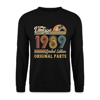 Vintage 1989 édition limitée pièces d’origine - Sweat-shirt Unisexe - noir - Devant - Alina (178cm) & Michal (187cm)