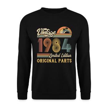 Vintage 1984 édition limitée pièces d’origine - Sweat-shirt Unisexe - noir - Devant - Alina (178cm) & Michal (187cm)
