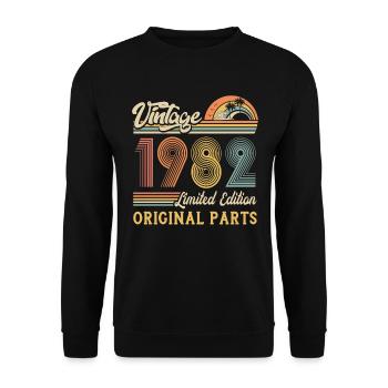 Vintage 1982 édition limitée pièces d’origine - Sweat-shirt Unisexe - noir - Devant - Alina (178cm) & Michal (187cm)