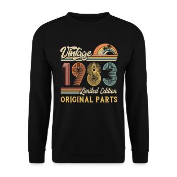 Vintage 1983 édition limitée pièces d’origine - Sweat-shirt Unisexe - noir - Devant - Alina (178cm) & Michal (187cm)