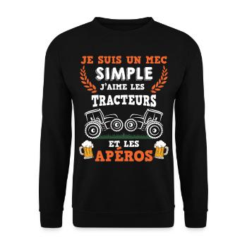 Les Tracteurs Et Les Apéros - Sweat-shirt Unisexe - noir - Devant - Alina (178cm) & Michal (187cm)