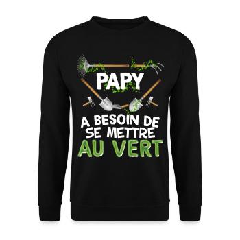 Papy Et Son Jardin Cadeau Citation Homme - Sweat-shirt Unisexe - noir - Devant - Alina (178cm) & Michal (187cm)