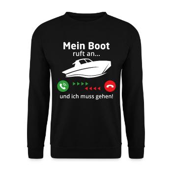 Mein Boot ruft an und ich muss gehen t-shirt - Unisex Pullover - Schwarz - Vorne - Alina (178cm) & Michal (187cm)
