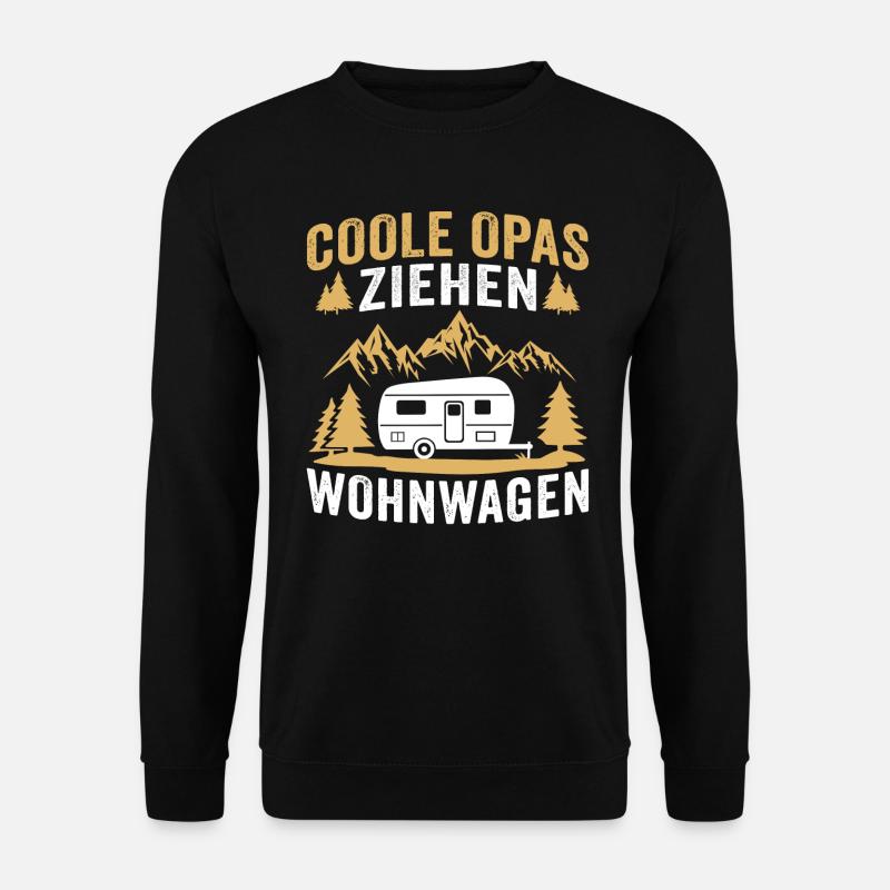 Coole opas ziehen wohnwagen rentner camping - Unisex Pullover - Schwarz