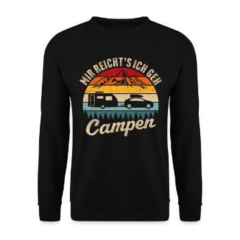 Mir reichts ich geh campen wohnwagen rentner - Unisex Pullover - Schwarz - Vorne - Alina (178cm) & Michal (187cm)