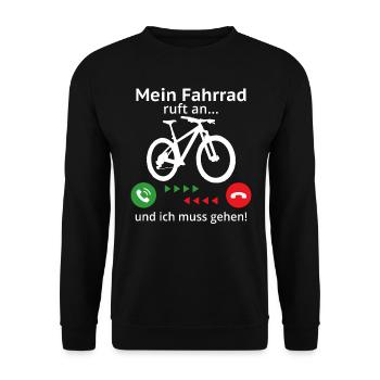 Mein fahrrad ruft an und ich muss gehen - Unisex Pullover - Schwarz - Vorne - Alina (178cm) & Michal (187cm)