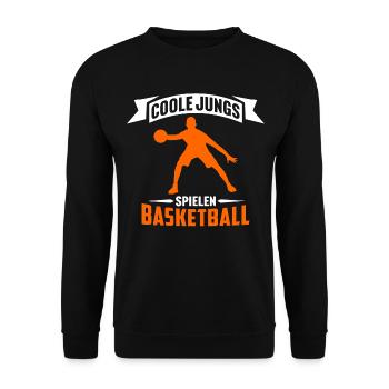 coole jungs spielen basketball basketballer jungs - Unisex Pullover - Schwarz - Vorne - Alina (178cm) & Michal (187cm)