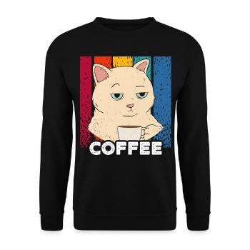 Morgenmuffel - Coffee - Unisex Pullover - Schwarz - Vorne - Alina (178cm) & Michal (187cm)