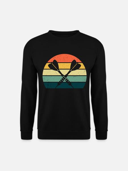 Retro darts t-shirt dartpfeil - Unisex Pullover - Schwarz